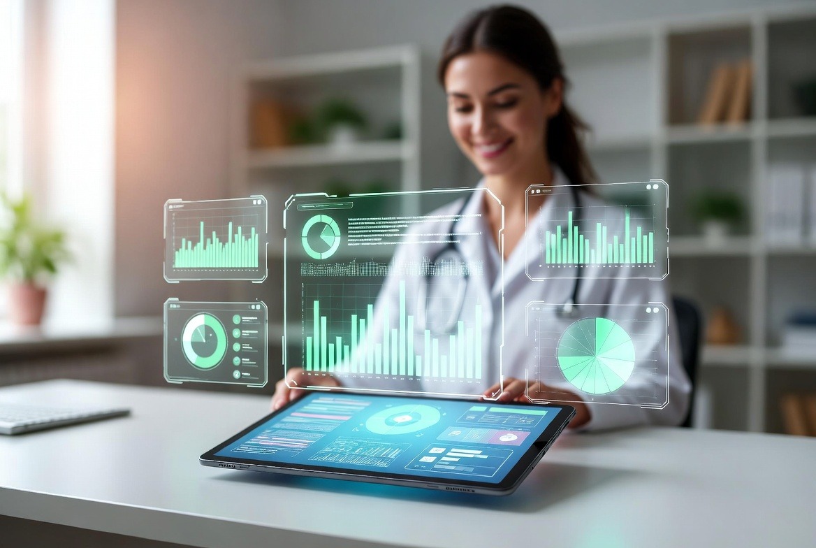 Nutricionista con interfaz holográfica